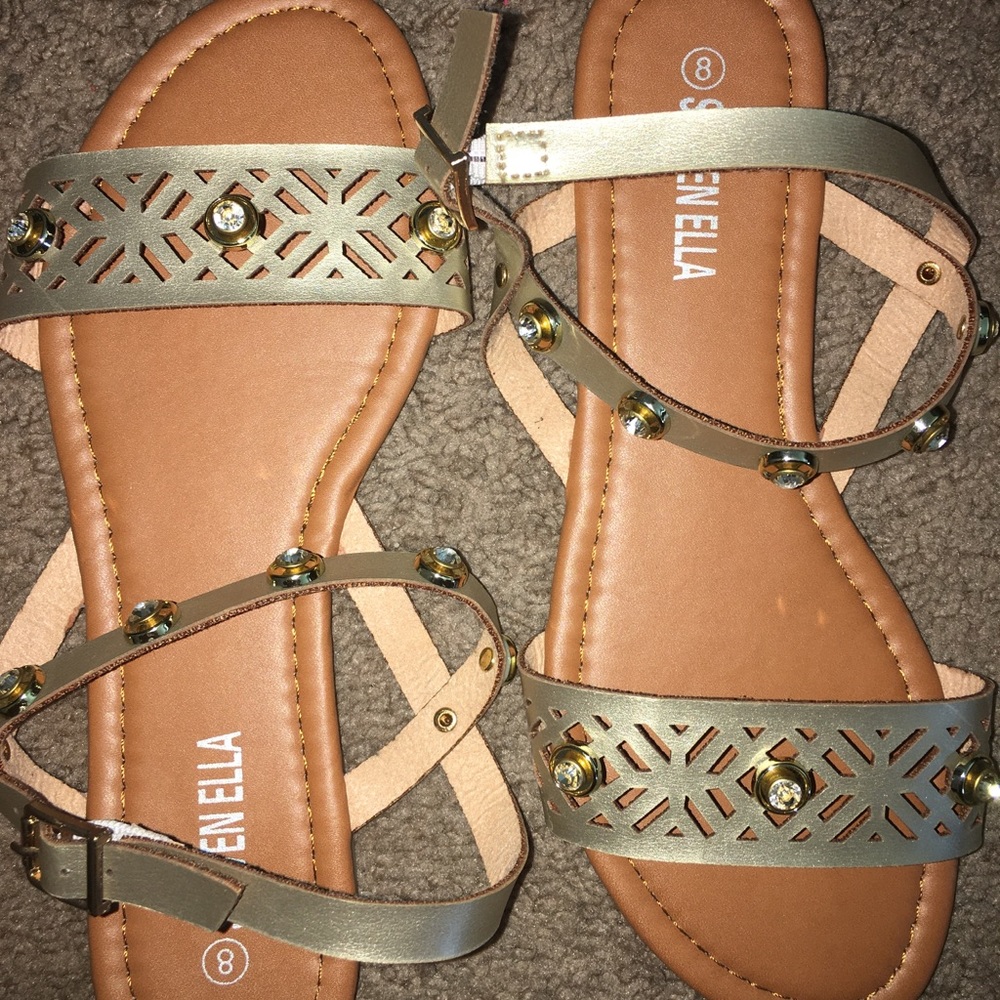 Gold studded sandals